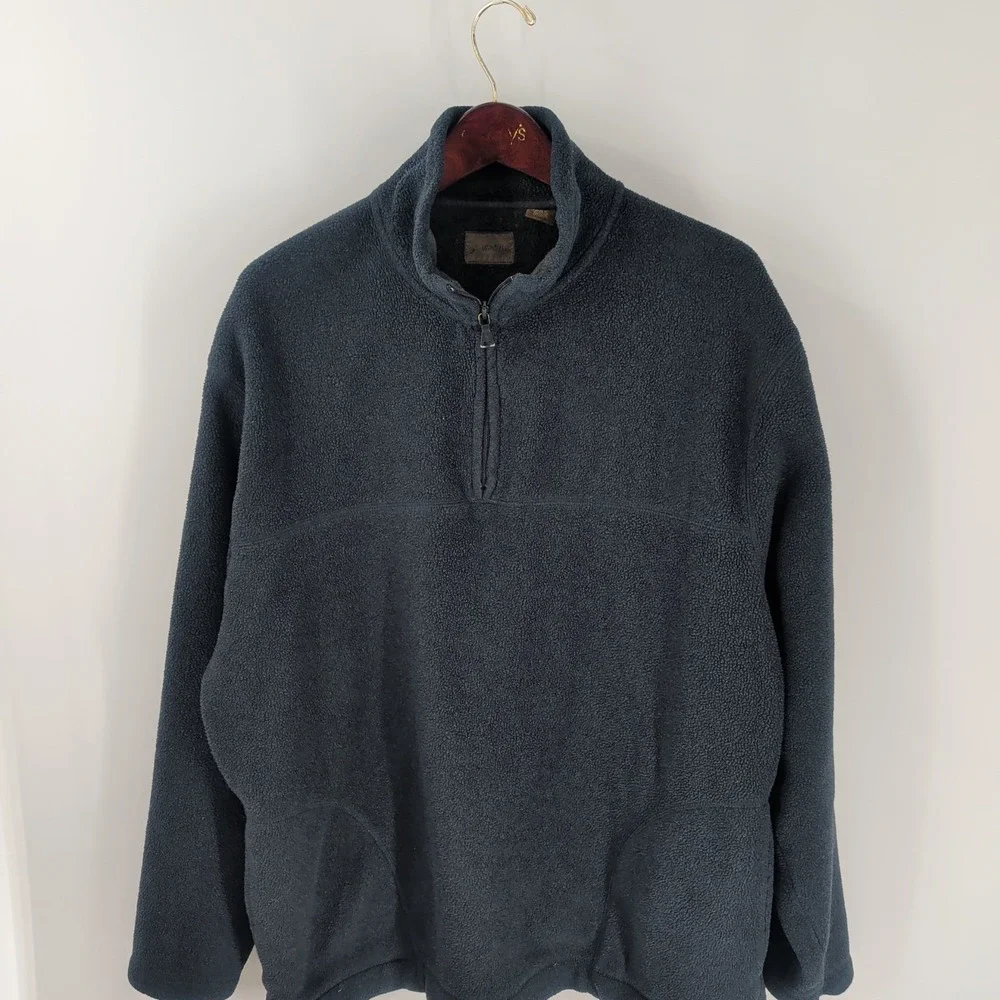 St. John's Bay Classic Winterwear Sherpa Fleece‎ 1/4 Zip Pullover Sweater Gray L